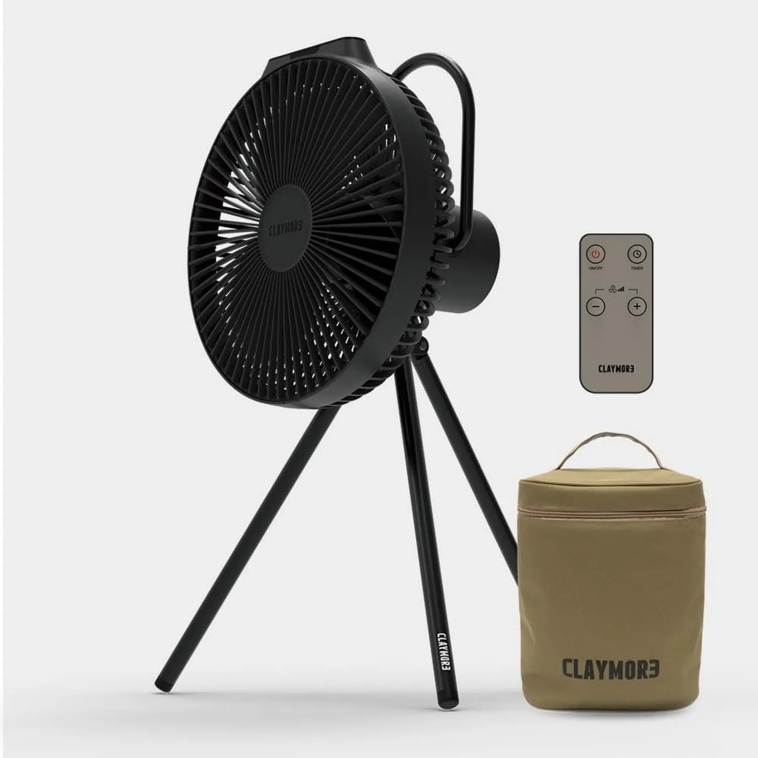 Claymore V1040 Lüfter - Leistungsstarker Tragbarer Ventilator mit 10.400mAh Akku, Leise & Vielseitig Schwarz