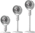 Leiser Turmventilator mit 5 Geschwindigkeiten und Fernbedienung, Wiederaufladbar, Teleskop-Standlüfter für Büro und Zuhause