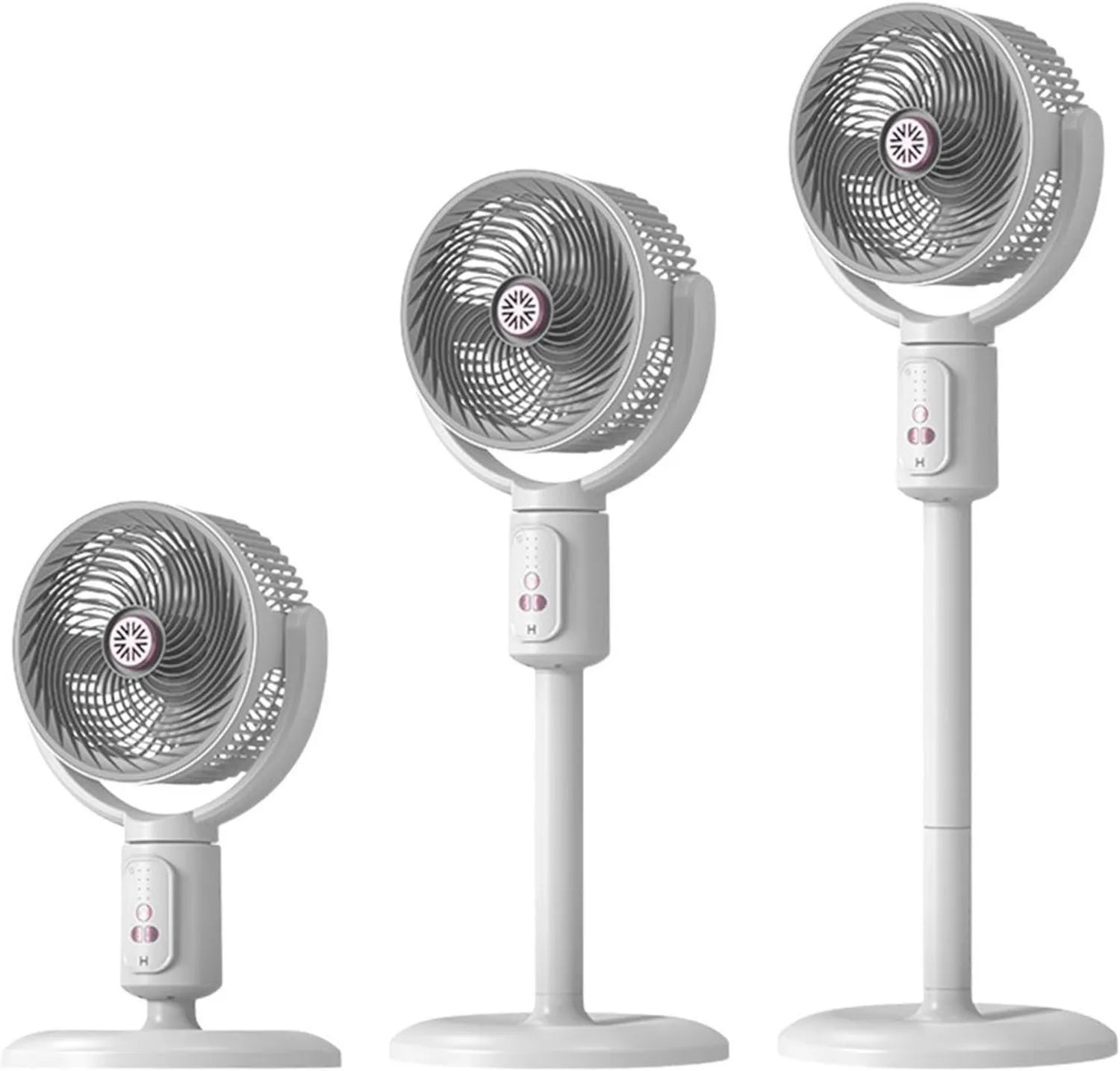 Leiser Turmventilator mit 5 Geschwindigkeiten und Fernbedienung, Wiederaufladbar, Teleskop-Standlüfter für Büro und Zuhause