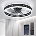 Deckenventilator mit Licht und Fernbedienung, 50W, dimmbar, leise, 6 Geschwindigkeiten, Timer, für Schlafzimmer und Wohnzimmer, Schwarz, 40 cm