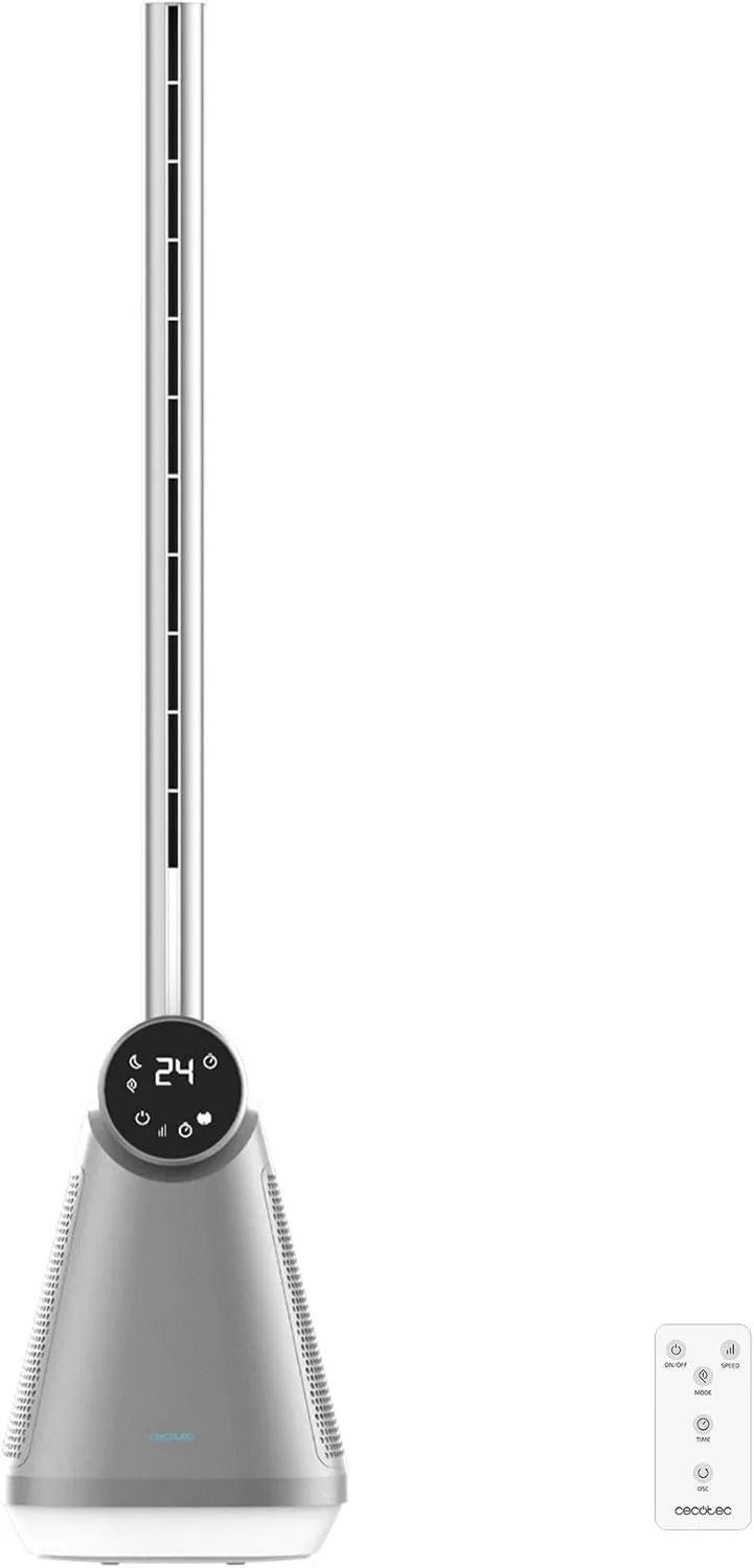 Cecotec Turmventilator EnergySilence 9890 Skyline - 100 cm, 50W, LED-Touchscreen, Fernbedienung, 3 Stufen, 3 Modi, 15h Timer, 40° Oszillation