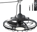 Outdoor-Deckenventilator mit Licht, IP44 Wasserschutz, 6 Geschwindigkeiten, dimmbares LED-Licht, ideal für Terrasse, Pergola und Wohnbereich