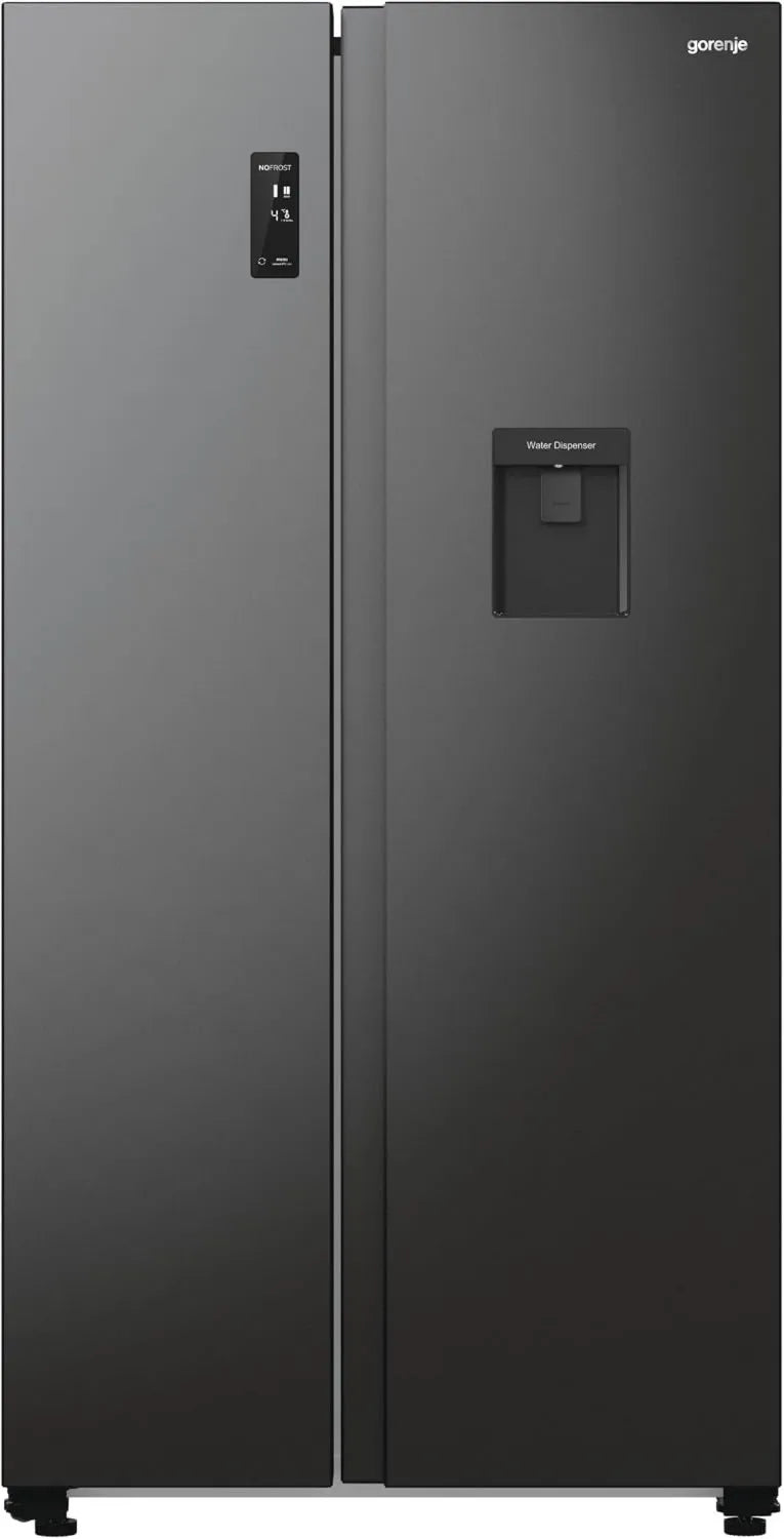 Gorenje Side by Side Kühl-Gefrierkombination, Energiesparend, NoFrost, Inverter-Technologie, 178 cm, Schwarz