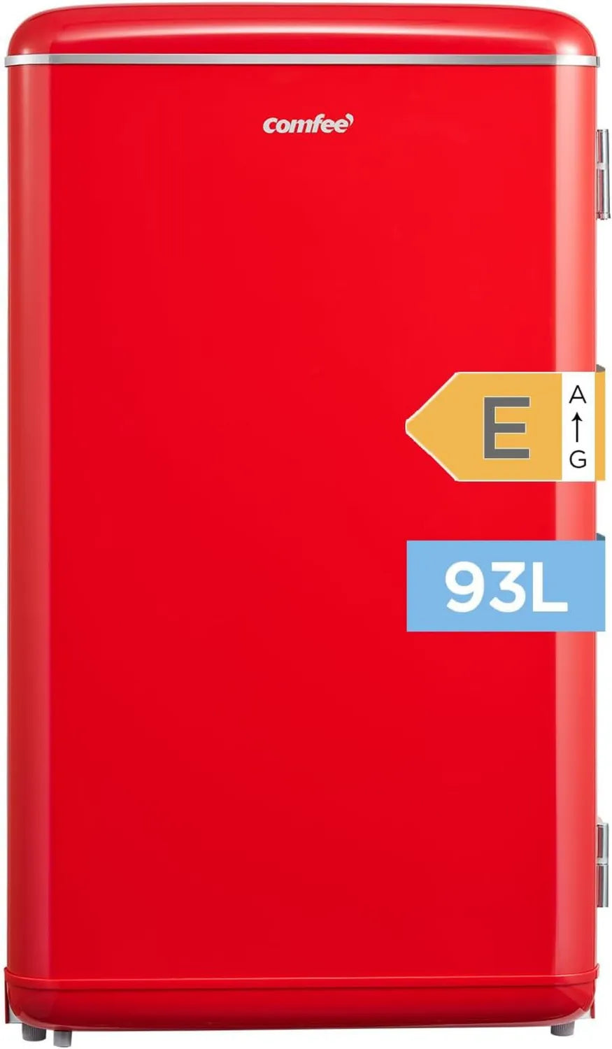 Retro Mini-Kühlschrank Comfee RCD93RE2EURT 93L, Leise & Einstellbar, Rot