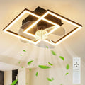 Leiser LED Deckenventilator mit Licht und Fernbedienung, Schwarz, Dimmbar, 34 cm, 29W, 6 Geschwindigkeiten, 3 Farbmodi, Timer, Ideal für Schlafzimmer und Küche