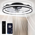 Leiser Deckenventilator mit LED-Beleuchtung, 50cm, dimmbar, App- und Fernbedienung, 6 Geschwindigkeiten, Timer, ideal für Schlafzimmer und Wohnzimmer