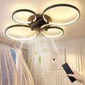NIORSUN Deckenventilator mit LED-Leuchte, 78 cm, leiser Betrieb, schwarz, steuerbar per App und Fernbedienung, dimmbar, ideal für Wohn-, Schlaf- und Esszimmer, 6 Geschwindigkeiten, Timer-Funktion