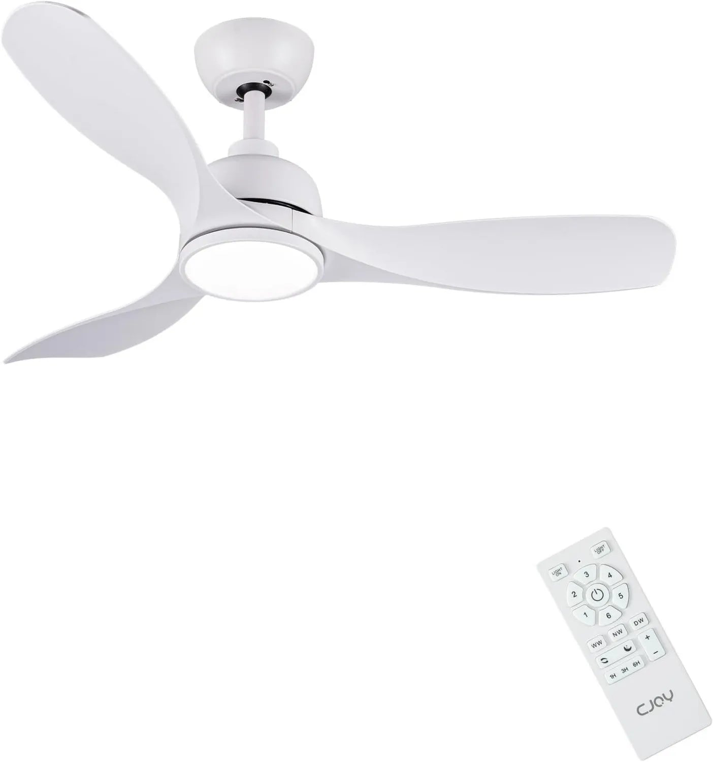 CJOY LED-Deckenventilator mit Fernbedienung, Ø107cm, Leise und Umkehrbar, 3 Farbtemperaturen, 6 Geschwindigkeiten, Ideal für Schlafzimmer und Terrasse