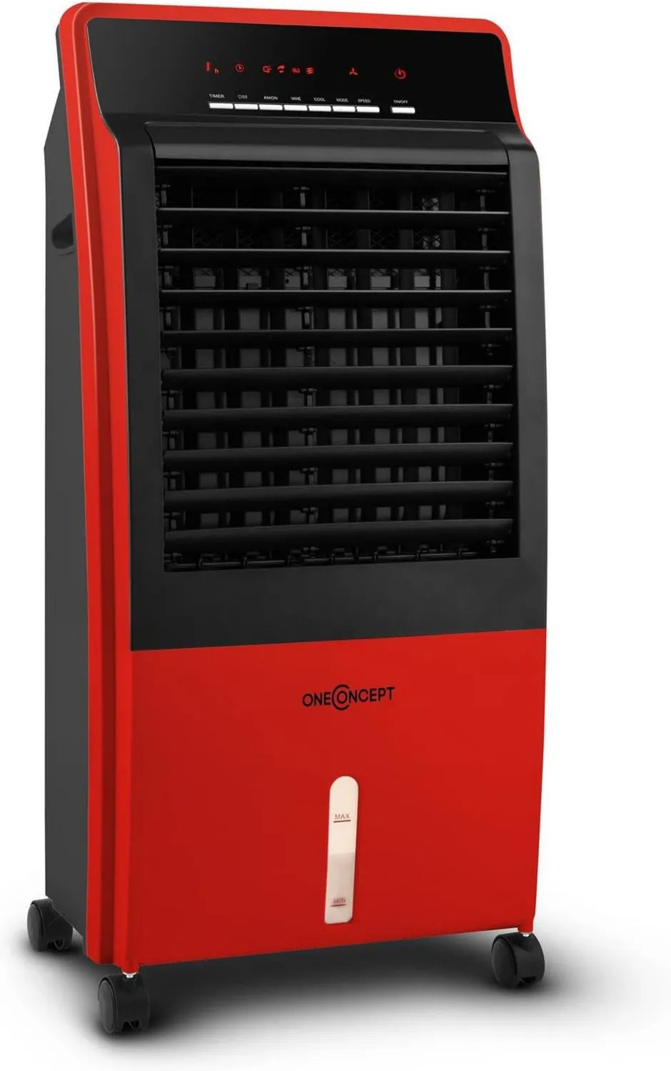 OneConcept CTR-1: Tragbare Klimaanlage und Luftbefeuchter, Dunkelrot