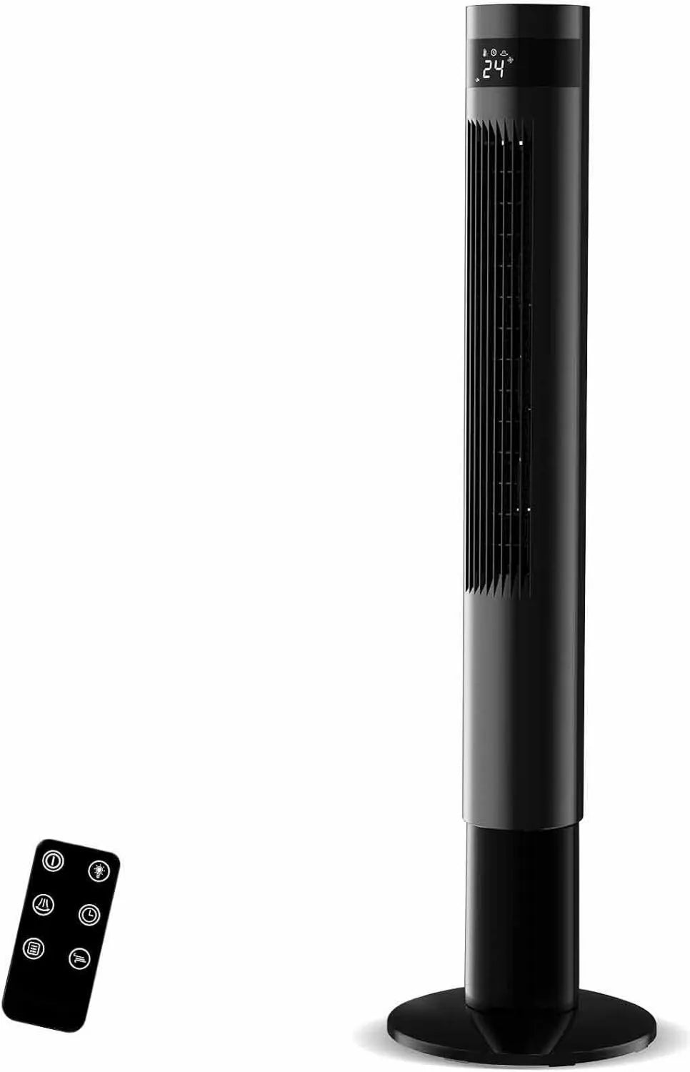 Leiser Turmventilator mit Fernbedienung und Timer, Bladeless Design, 85° Oszillation, 3 Geschwindigkeiten und Modi, Ideal für Schlafzimmer und Büro