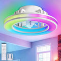 Leiser Deckenventilator mit RGB-Beleuchtung und Fernbedienung, Dimmbar, 6 Geschwindigkeiten, 3000K-6500K