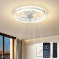 Moderner LED-Deckenventilator mit Beleuchtung, leise und dimmbar, 6 Geschwindigkeiten, Fernbedienung und Timer, ideal für Wohnzimmer, Weiß