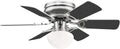 Moderner Deckenventilator mit Fernbedienung, Silber, 3 Geschwindigkeiten, Sommer-/Winterbetrieb, 76 cm, E27 Fassung