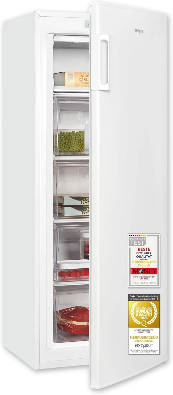 Hochwertiger Gefrierschrank 168L, leise 40dB, Energieklasse D, flexibler Türanschlag