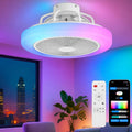 Moderne LED Deckenventilatorlampe mit Dimmer und Farbwechsel, 48cm, inklusive Fernbedienung und App-Steuerung