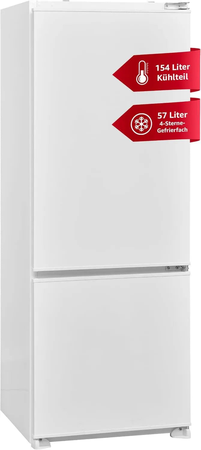 TELEFUNKEN Einbau-Kühl-Gefrierkombination 211L, 4-Sterne Gefrierfach, Schlepptür, Less Frost, Temperaturregelung