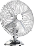 Retro Tischventilator aus Metall mit Oszillation, 35 W, Ø 30 cm