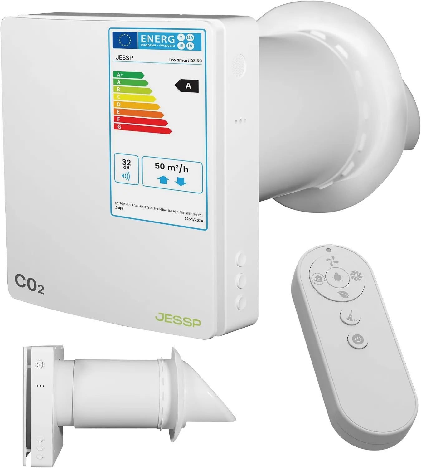 Dezentrale Wohnraumlüftung mit intelligenter CO₂-Steuerung, Wärmerückgewinnung und WLAN-Kompatibilität – 160 mm System mit F7 Filter, 97% Effizienz, 60 m³/h