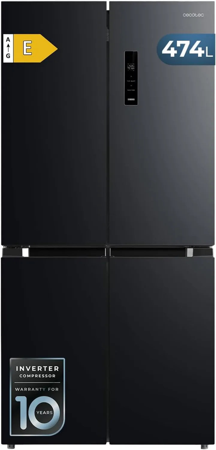 Cecotec CoolMarket 4D 394 - Kühlschrank mit Total No Frost, 394 Liter Kapazität, Inverter-Kompressor und Antibakterieller Schutz, 170 cm x 70 cm