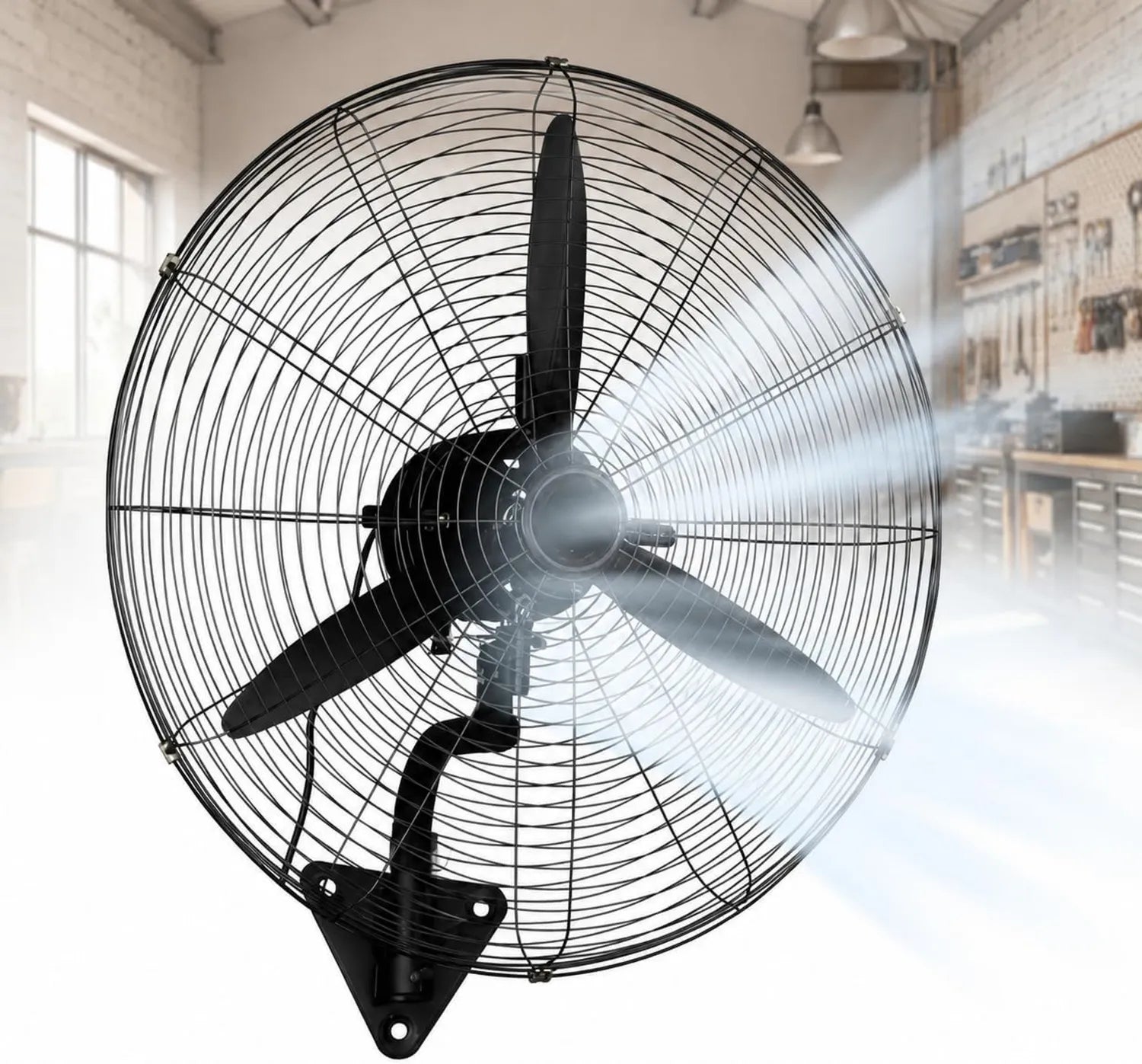 TsoLay Robuster Wandventilator für Industrie und Zuhause, Hochgeschwindigkeit, 3 Stufen, 120° Oszillation, 30° Neigung