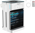 Tragbare Mini-Klimaanlage mit Wasserkühlung, 1100ML Tank, 3 Geschwindigkeiten, Timer & 7 LED für Zuhause und Büro
