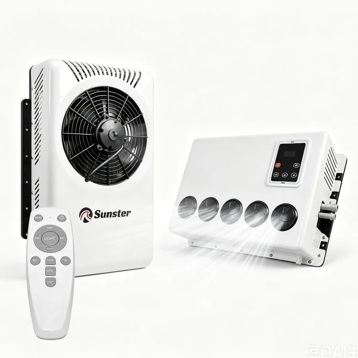 Sunster DC 12V Tragbare Klimaanlage für Wohnmobile, LKW und Busse