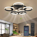 Leiser LED-Deckenventilator mit Fernbedienung und App, dimmbar, 66W, mit Timer, 65x65cm für Schlaf-, Wohn- und Esszimmer