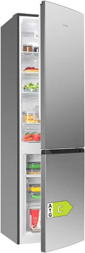 Bomann Kühlschrank mit NoFrost-Technologie, Energieklasse C, 181 cm, 5 Jahre Garantie, freistehende Kühl-Gefrierkombination in Silber