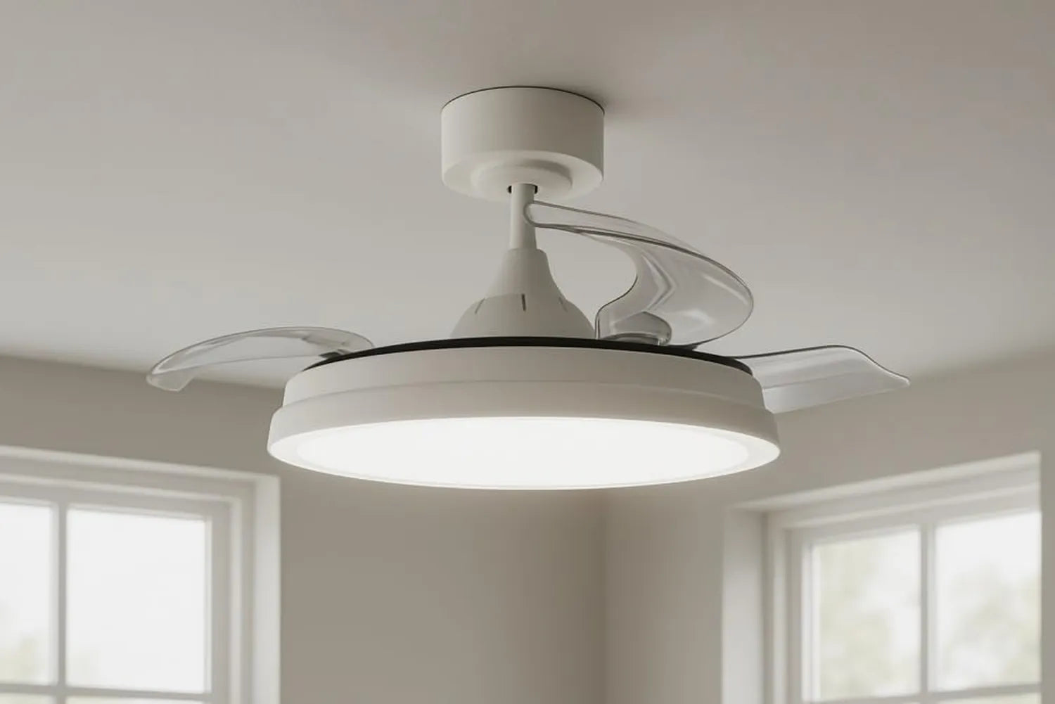 LED Deckenventilator mit RGB Licht und Fernbedienung, leise, dimmbar, Timer, Nachtlicht, weiß