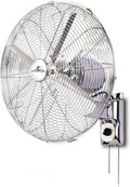 Industrieller Retro-Wandventilator mit 3 Geschwindigkeiten, Fernbedienung, schwenkbarer Kopf, Metall, 45,7 cm
