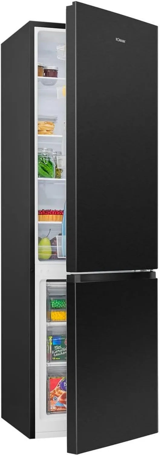 Bomann Kühlschrank mit Gefrierfach, 176cm, Energieeffizienz C, LowFrost-Technologie, Leise, Türanschlag wechselbar, 5 Jahre Garantie, Modell KG 7369, Schwarz