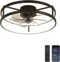 Deckenventilator 50CM mit Licht, Fernbedienung & App, Dimmbares LED, Leiser DC-Motor, 1/4/8H Timer