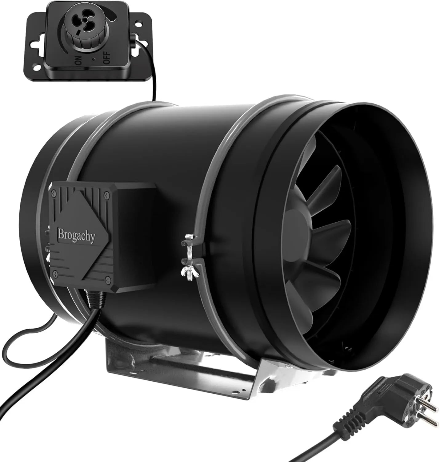 200 mm Einstellbarer Rohrventilator, 3000 RPM EC-Motor, für Heiz- und Kühlsysteme, Wachstumszelte, Heim- und Hydrokulturbelüftung