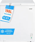 Comfee 198L Gefriertruhe mit Inverter-Kompressor, 4-Sterne-Gefrierleistung, leise 37 dB, Schnellgefrierfunktion, energieeffizient