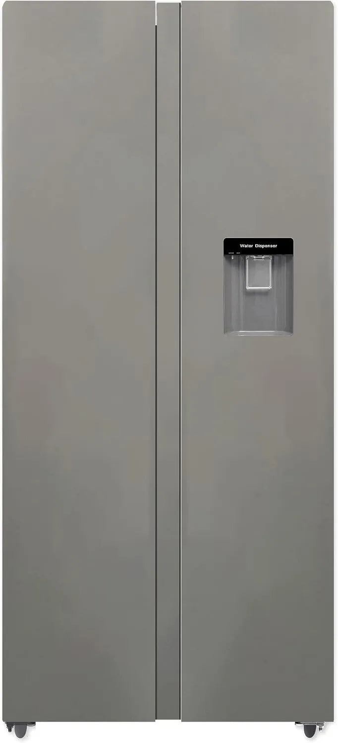 PKM Side-by-Side Kühl-Gefrierkombination 450L Inox, Wasserspender, No Frost, 41 dB