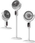 Leiser kabelloser Bodenventilator mit USB-Aufladung und Fernbedienung, 180° Oszillation, bürstenloser Motor