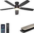 Moderner Deckenventilator mit Beleuchtung und Fernbedienung, 132 cm, leiser Motor, dimmbar, Schwarz