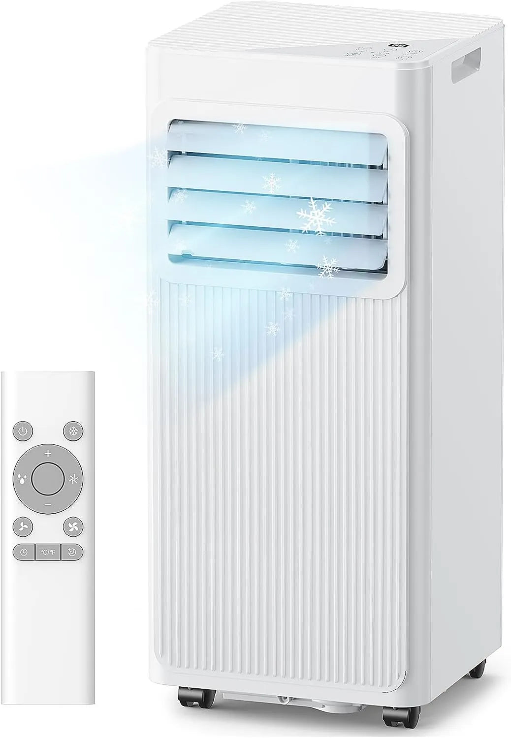 Tragbare 7000 BTU Klimaanlage, 4-in-1 Gerät mit Abluftschlauch, 4m Fensterdichtung, bohrfrei für Kipp- und Dachfenster, Kühlen & Entfeuchten bis 25m², Alpinweiß