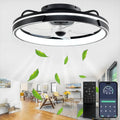 Leiser LED Deckenventilator mit dimmbarer Beleuchtung & App-Steuerung, 64W, umkehrbar, 6 Geschwindigkeiten, Timer, 5 Flügel, Schwarz