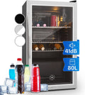 Klarstein Mini-Kühlschrank mit Glastür und 80 Liter Volumen, leise, verstellbare Ablagen, ideal für Getränke, Indoor/Outdoor Nutzung