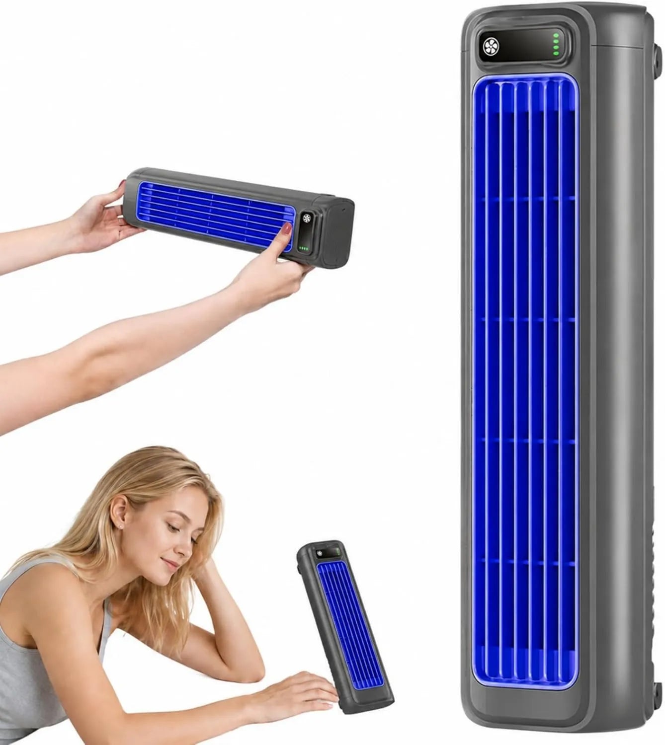 Tragbare Klimaanlage mit USB-Lüfter für Zuhause und Camping