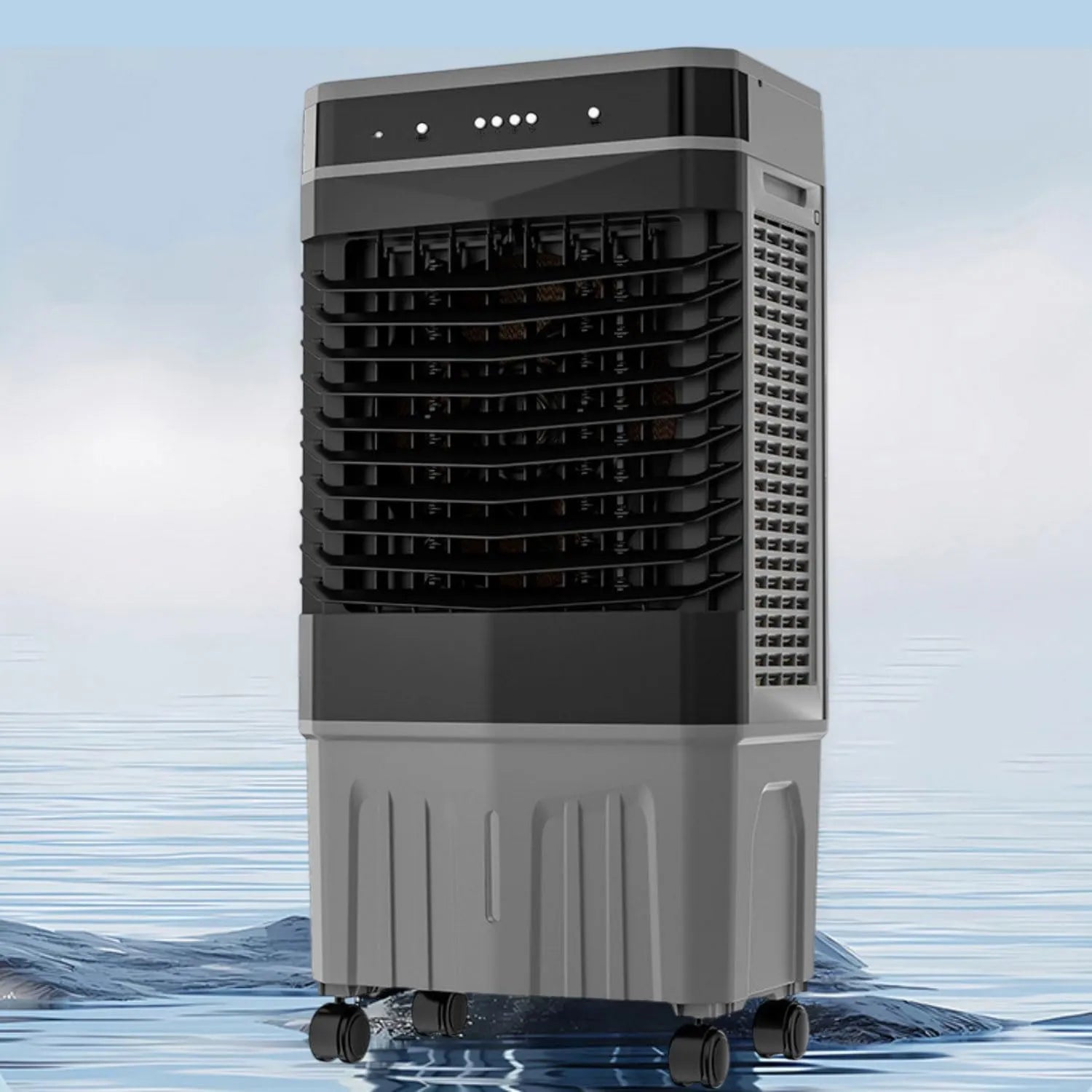 Leiser mobiler Luftkühler mit 45L Wassertank und 120° Oszillation