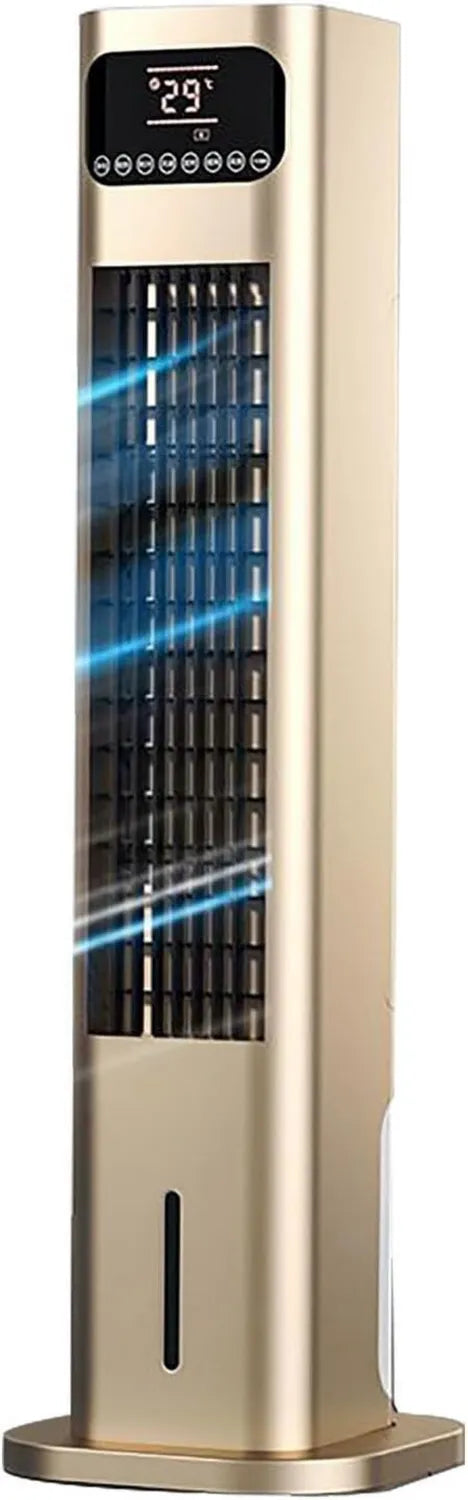 Mobiles Klimagerät 3-in-1 mit Heiz- und Kühlfunktion, großer Winkel und Fernbedienung, Doppelwassertank, lamellenfreier Kühlventilator, Grau