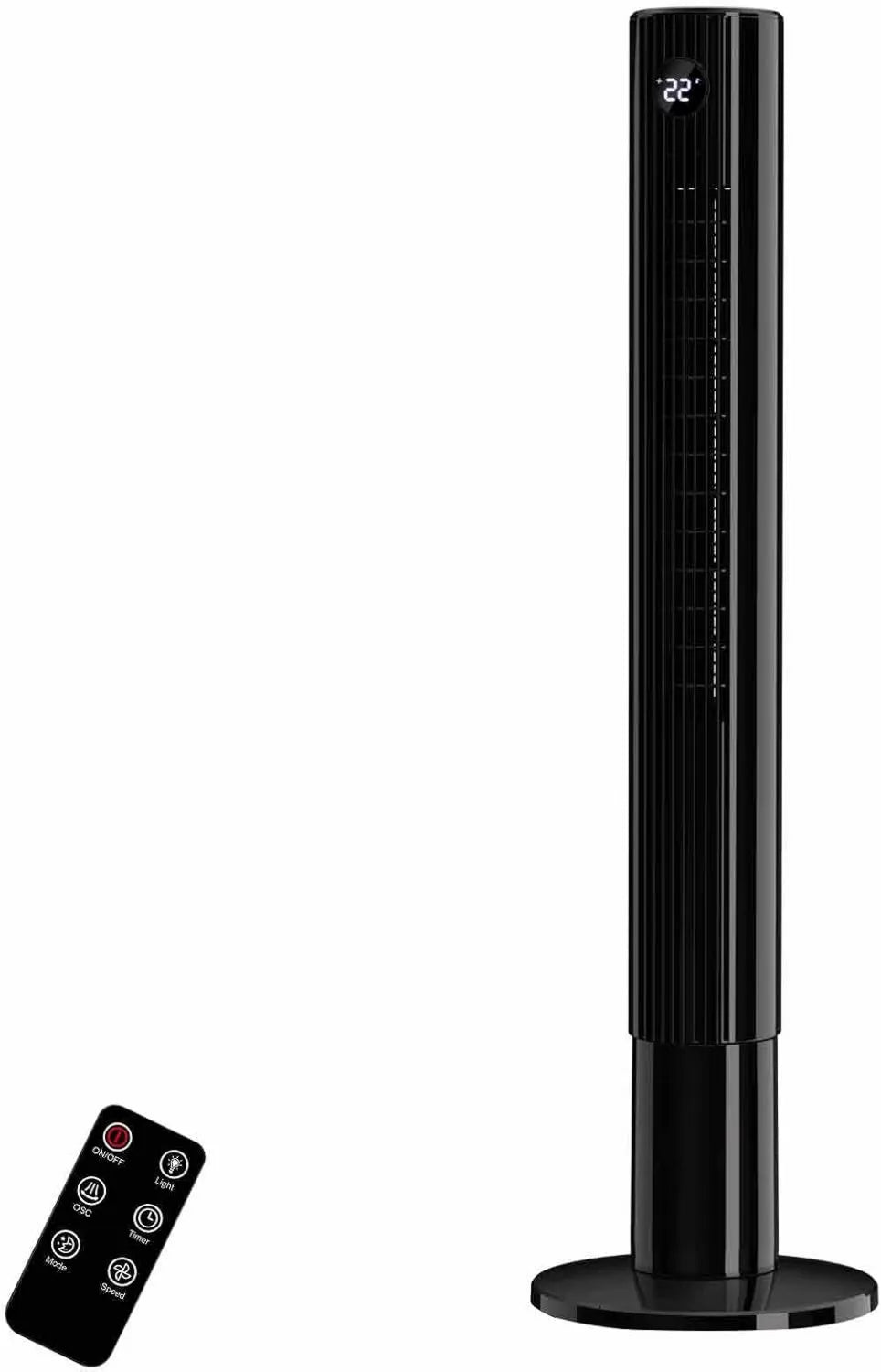 Leiser Turmventilator mit Fernbedienung und Timer, Bladeless Design, starke Windkraft, für Schlafzimmer und Büro