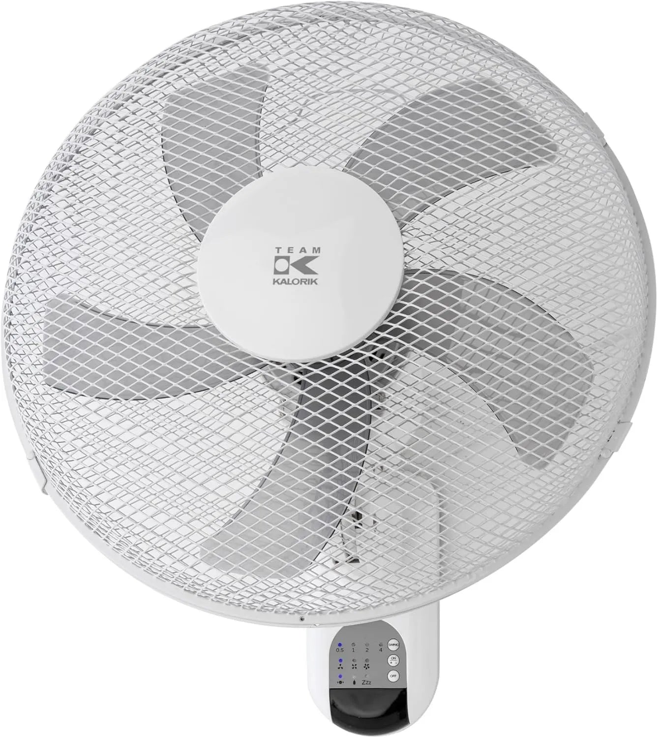 KALORIK VT1050 Leiser Wandventilator mit Timer, Touch-Steuerung und 90° Oszillation, 45W, 35cm, Weiß