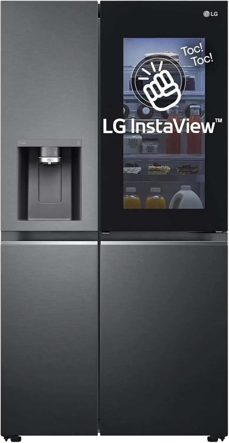 LG Side-by-Side Kühlschrank mit InstaView und No-Frost, 635 l, UV-Nano Eisspender, Türkühlung, Linear Cooling, WLAN-fähig