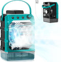 Tragbarer Wassergekühlter Luftkühler Ventilator, Kompatibel mit Makita 18V Akku und USB, Ideal für Terrasse, Garage, Büro und Garten