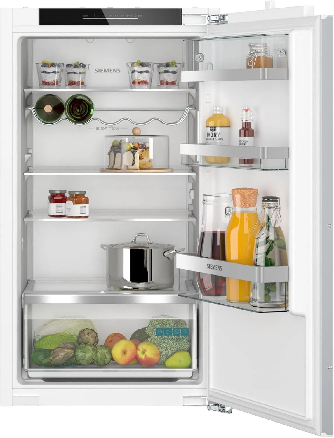 Siemens KI31RADD1 iQ500 Einbau-Kühlschrank, 165 L, leise, hyperFresh, LED-Licht, superCooling, autoAirflow, Flachscharnier