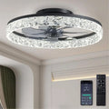 Moderner Deckenventilator 50cm mit Licht & Fernbedienung, umkehrbar und leise, dimmbare LED mit 3 Farbtemperaturen und 6 Geschwindigkeiten für Wohnzimmer