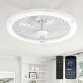 Moderner Deckenventilator mit LED-Licht und Fernbedienung, 50cm, leise, energiesparend, für Schlafzimmer, Weiß